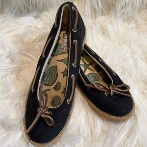 Sperry Women's Black and Tan Espadrilles